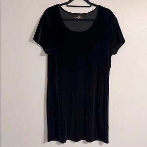 Y2K Vintage Zenobia Black Velour Mini Shift Dress  Witchy Whimsigoth Elphaba